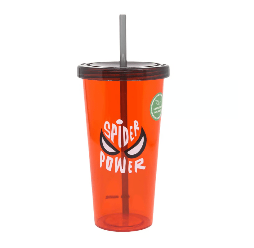 Vaso simple con bombilla (Spider-man)1