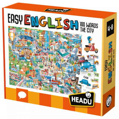 Puzzle 108 Piezas Easy English 100 Words The City, 100 Palabras La Ciudad