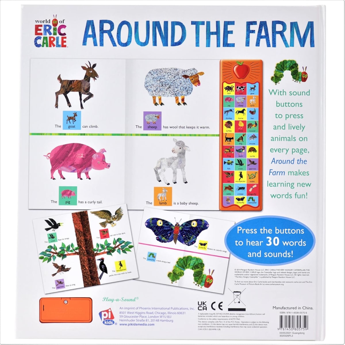 World Of Eric Carle, Around The Farm 30-Button Animal Libro Con Sonidos1