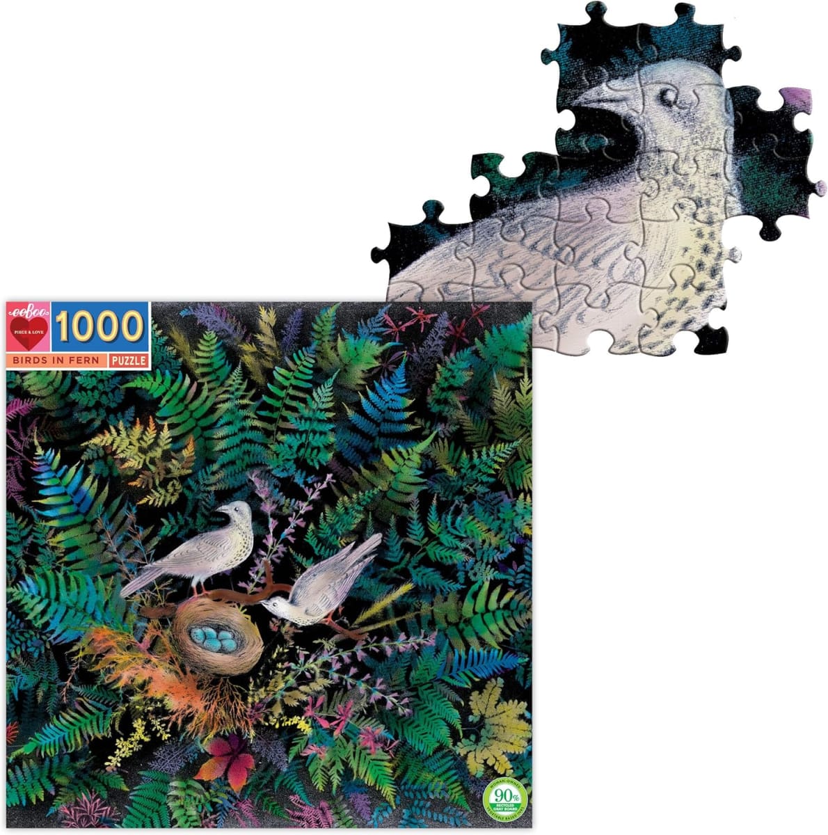 Puzzle 1000 Piezas Aves Entre Helechos1