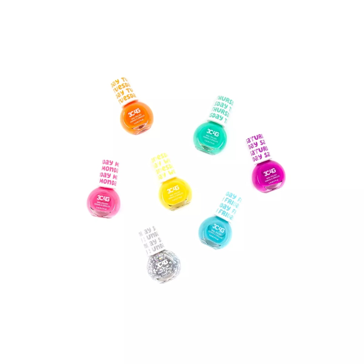 Make It Real Rainbow Bright Nail Polish Days Of The Week (7 Pack), 100071