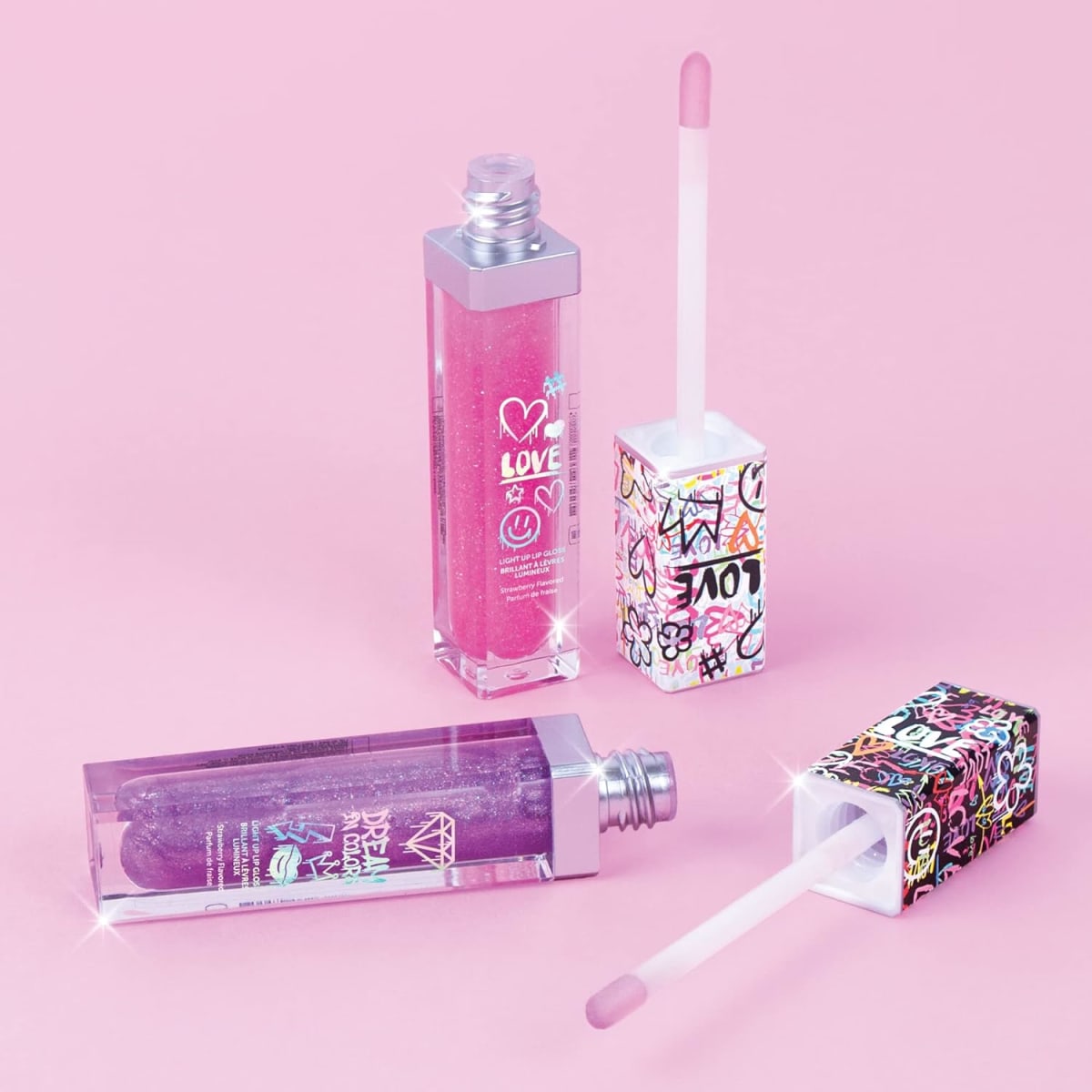 Make It Real 3C4G Graffiti 2Pk Ligth Up Lip Gloss, 100502