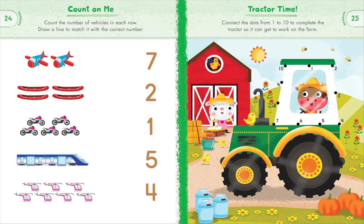 Preschool Activity Book Trucks, Cars, And Airplanes, Tapa Blanda1