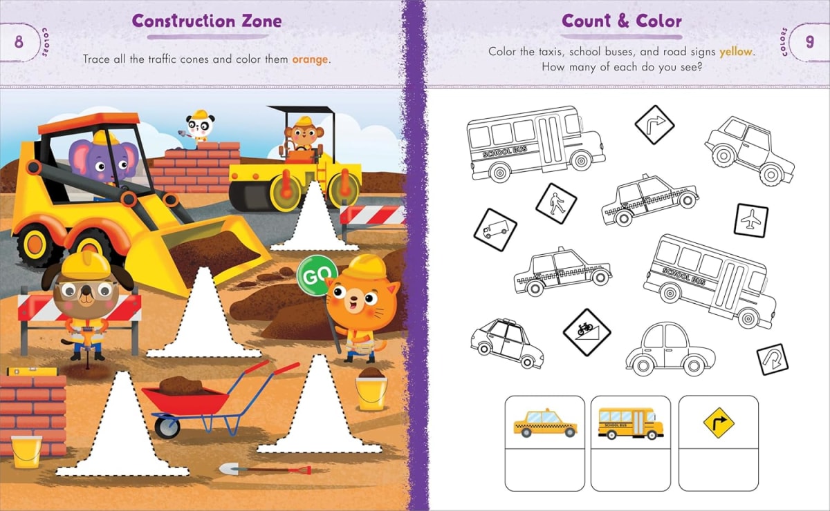 Preschool Activity Book Trucks, Cars, And Airplanes, Tapa Blanda3