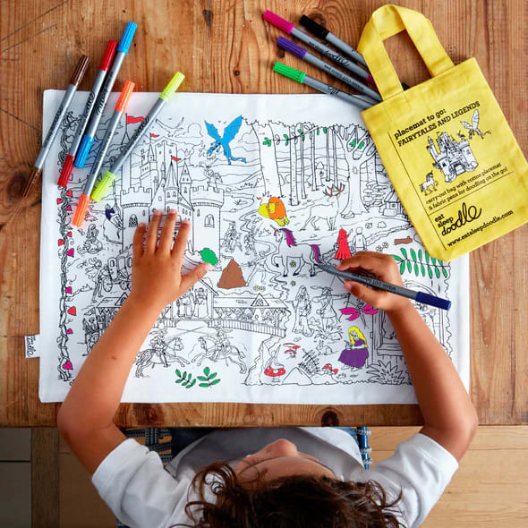Placemat To Go Individual Para Dibijar Lavable- Cuentos De Hadas Y Leyendas1