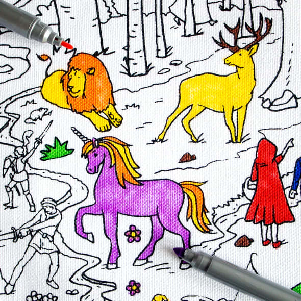 Placemat To Go Individual Para Dibijar Lavable- Cuentos De Hadas Y Leyendas3