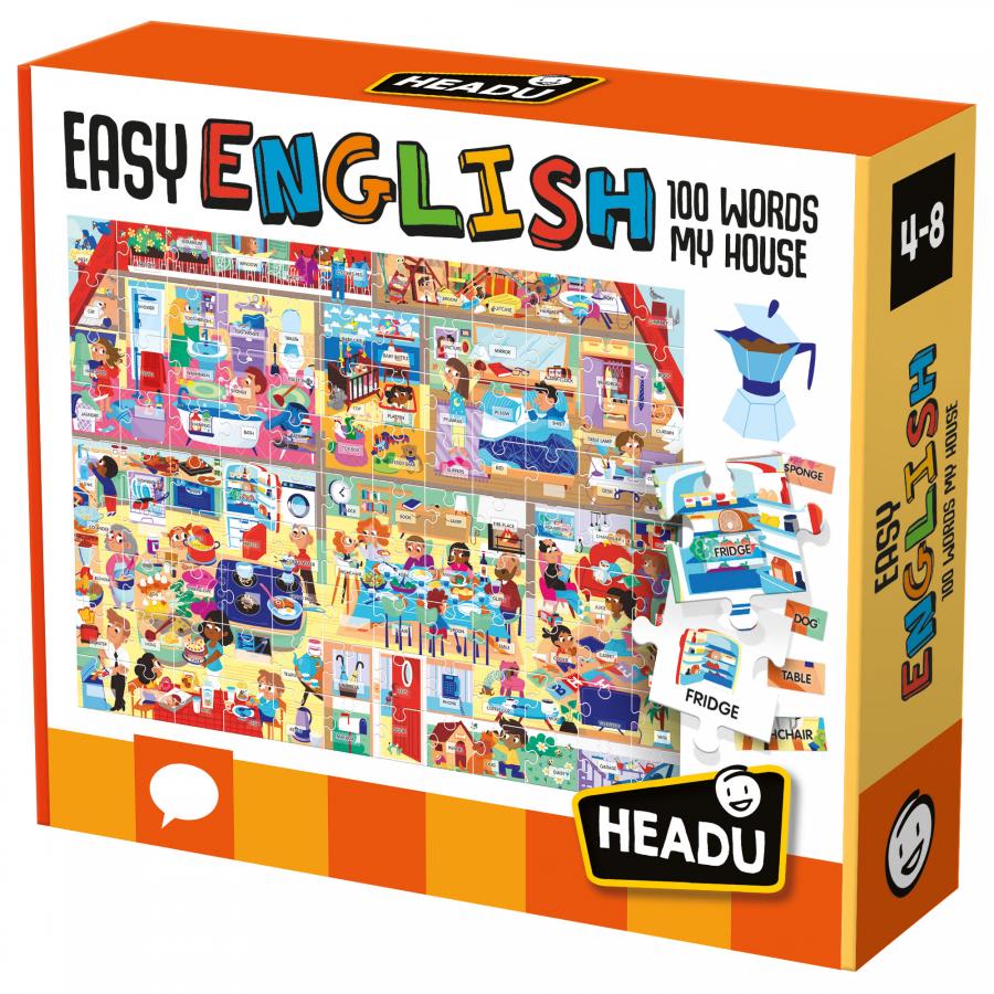 Puzzle 108 Piezas Easy English 100 Words My House, 100 Palabras Mi Casa1