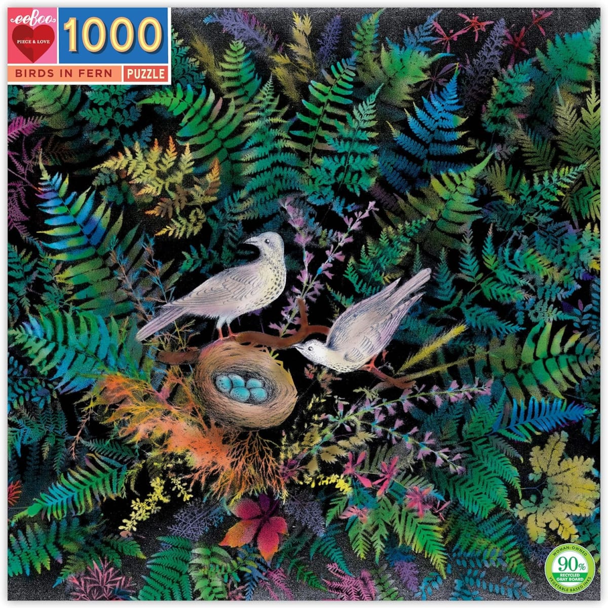 Puzzle 1000 Piezas Aves Entre Helechos2