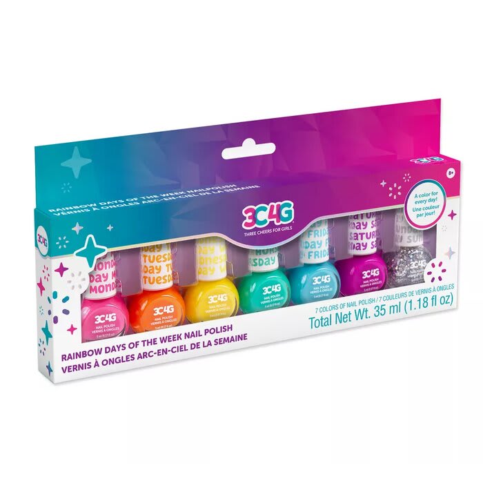 Make It Real Rainbow Bright Nail Polish Days Of The Week (7 Pack), 100074