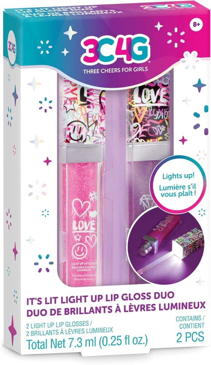Make It Real 3C4G Graffiti 2Pk Ligth Up Lip Gloss, 100506