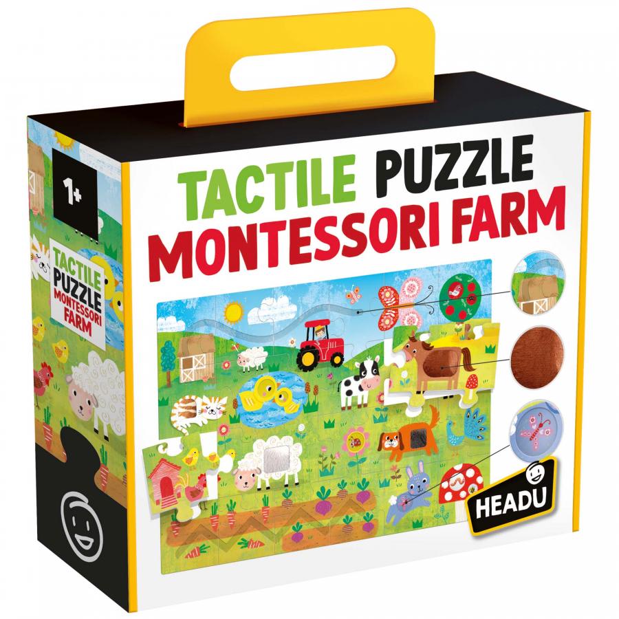 Puzzle Tactile Puzzle Montessori Farm, Puzzle Táctil La Granja1