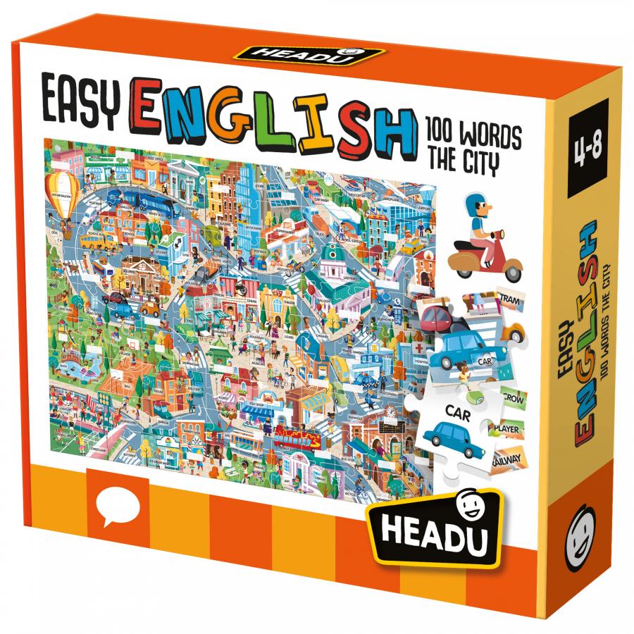 Puzzle 108 Piezas Easy English 100 Words The City, 100 Palabras La Ciudad1
