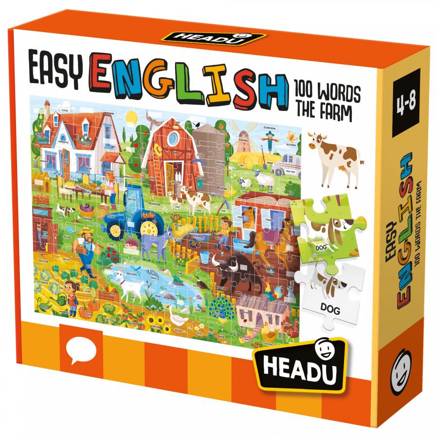 Puzzle 108 Piezas Easy English 100 Words The Farm, 100 Palabras La Granja1