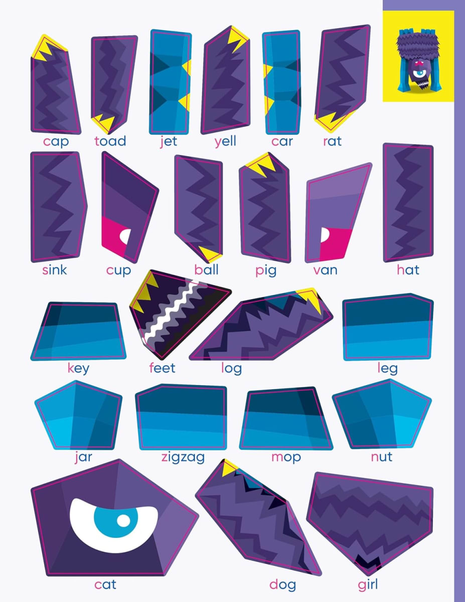 Learn By Stickers Beginning Phonics: Arma 10 Monstruos Con Stickers2