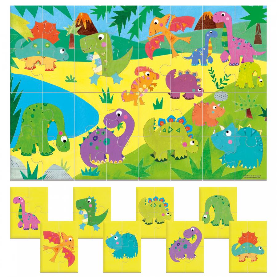 Puzzle 32 Piezas Dinosaurios 8+12