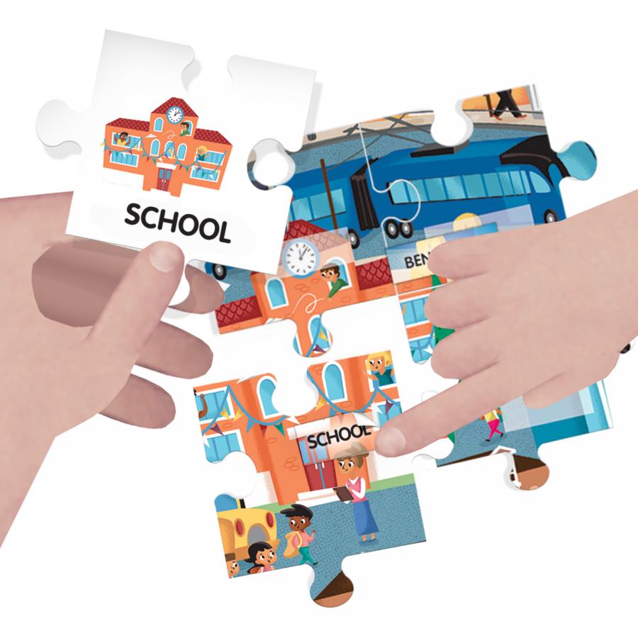 Puzzle 108 Piezas Easy English 100 Words The City, 100 Palabras La Ciudad3