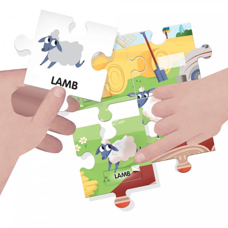 Puzzle 108 Piezas Easy English 100 Words The Farm, 100 Palabras La Granja3