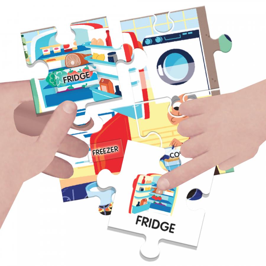 Puzzle 108 Piezas Easy English 100 Words My House, 100 Palabras Mi Casa3