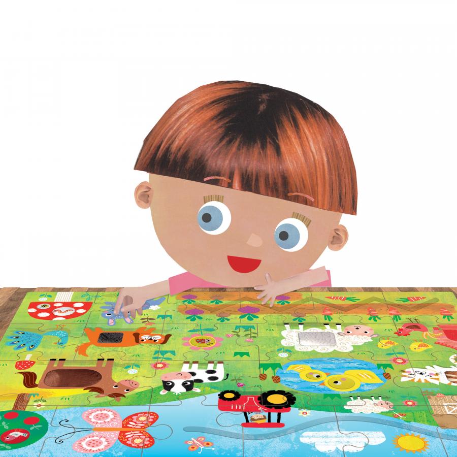 Puzzle Tactile Puzzle Montessori Farm, Puzzle Táctil La Granja4