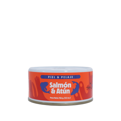SUNIPET SELECTO ALIMENTO HÚMEDO PIEL Y PELAJE SALMON Y ATUN GATO LATA 156 GR