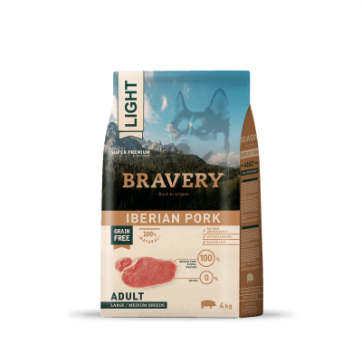 BRAVERY LIGHT IBERIAN PORK ADULT LARGE/MEDIUM BREEDS 4 KG