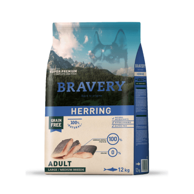 BRAVERY HERRING ADULT LARGE/MEDIUM BREEDS 12 KG1