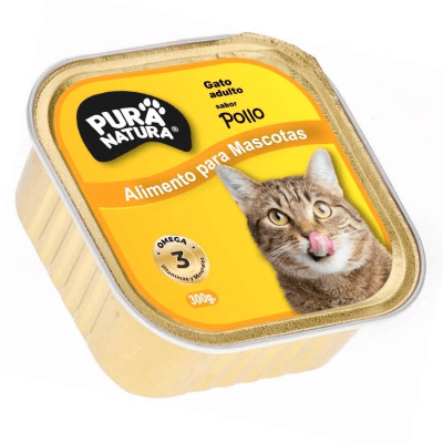 PURA NATURA ALIMENTO HÚMEDO PARA GATO SABOR POLLO 300 GR