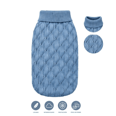 WONDER PET SUETER TEJIDO AZUL.