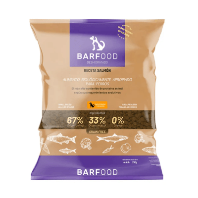 BARFOOD DESHIDRATADO DE SALMON PERRO RAZA PEQUEÑA Y CACHORROS