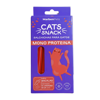 MARBEN CATS SNACK SALCHICHAS MONOPROTEICAS BACALAO 150 GR1