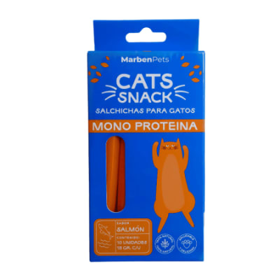 MARBEN CATS SNACK SALCHICHAS MONOPROTEICAS SALMON 150 GR1