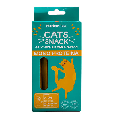 MARBEN CATS SNACK SALCHICHAS MONOPROTEICAS ATUN 150 GR1