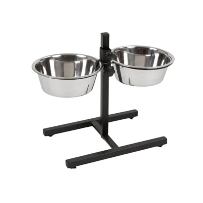 WONDER DOG PLATO DOBLE PEDESTAL PERRO INOX