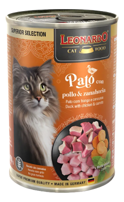 LEONARDO LATAS PATO POLLO Y ZANAHORIA 400 GR1