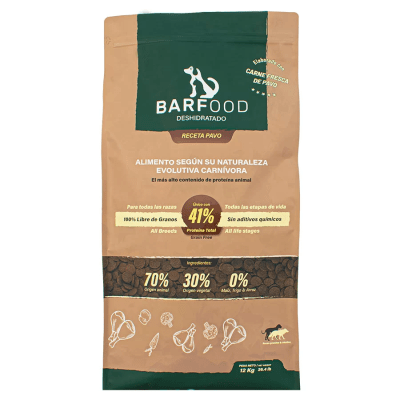 BARFOOD DESHIDRATADO DE PAVO PERRO
