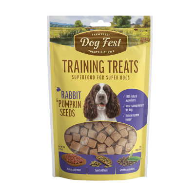 DOG FEST SNACK PERRO TRAINING TREAT RABBIT PUMPKIN SEEDS 90 GR