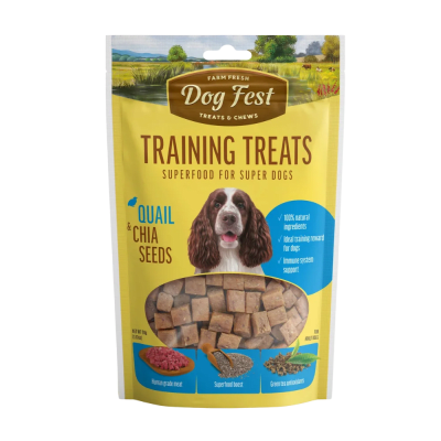 DOG FEST SNACK PERRO TRAINING TREAT QUAIL CHIA SEED 90 GR