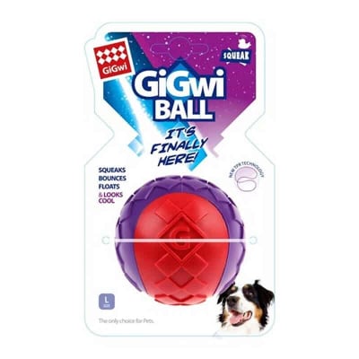 GIGWI BALL LARGE RED/ PURPLE 1 PZ1