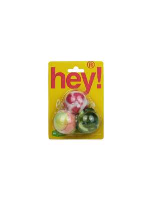 HEY! 3 BOLAS DE PELUCHE CON SONIDO 4 CM