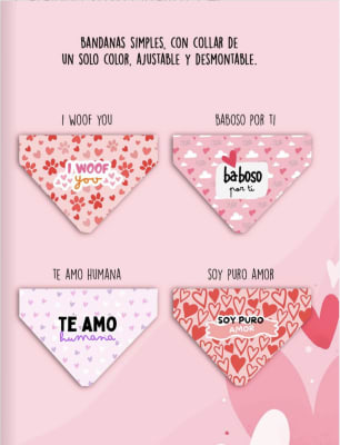 QUATRO7 BANDANA SAN VALENTIN TE AMO HUMANA