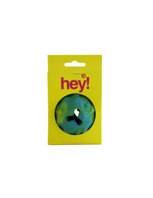 HEY! PELOTA GOMA CELESTE Y VERDE PARA SNACK