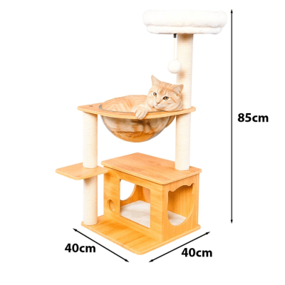 MARBEN RASCADOR CON CAPSULA Y CASA DE MADERA1