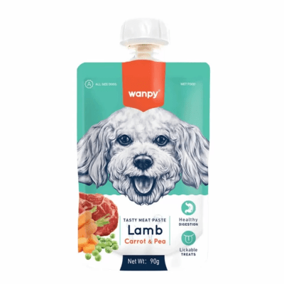 WANPY TASTY MEAT PASTE DOG CARROT & PEA 90 GR