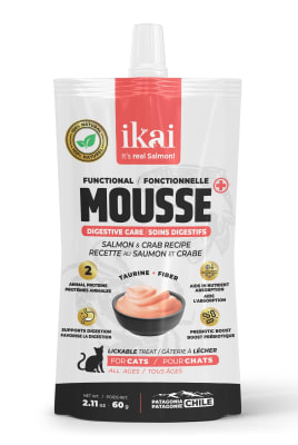 IKAI FUNCIONAL MOUSSE SALMON Y CANGREJO CUIDADO DIGESTIVO  GATOS 60 GR