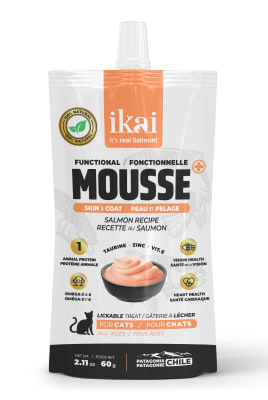 IKAI FUNCIONAL MOUSSE SALMON PIEL Y PELAJE GATOS 60 GR