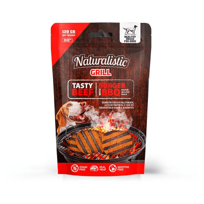 NATURALISTIC GRILL TASTY BEEF BURGER CON BBQ 3 UN 120 GR