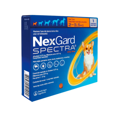 NEXGARD SPECTRA PARA 2 - 3.5 KG COMPRIMIDO MASTICABLE