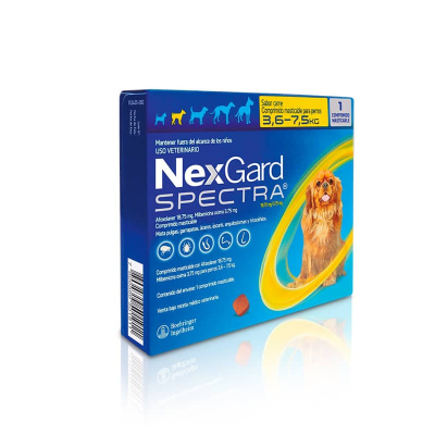 NEXGARD SPECTRA PARA 3,6 - 7,5 Kg - ANTIPARASITARIO MASTICABLE1