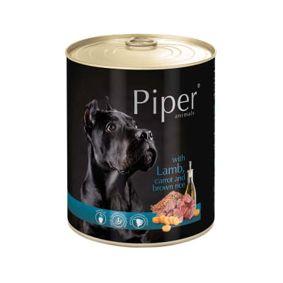 PIPER DOG LATA CORDERO, ZANAHORIA Y ARROZ INTERGRAL 800 GR1