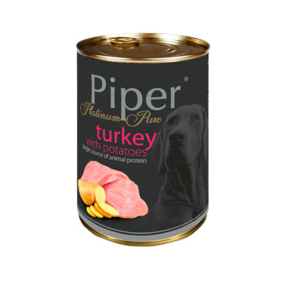 PIPER DOG LATA MONOPROTEÍNA PAVO Y PAPA 400 GR
